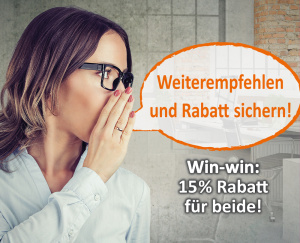 „Kunden werben Kunden“-Aktion mit 15 % Rabatt für Neu- und Stammkunde