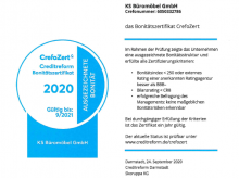 Creditrefom Zertifikat für KS Büromöbel