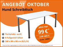 Angebot im Oktober: Hund Schreibtisch für nur 99 €