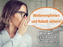 „Kunden werben Kunden“-Aktion mit 15 % Rabatt für Neu- und Stammkunde