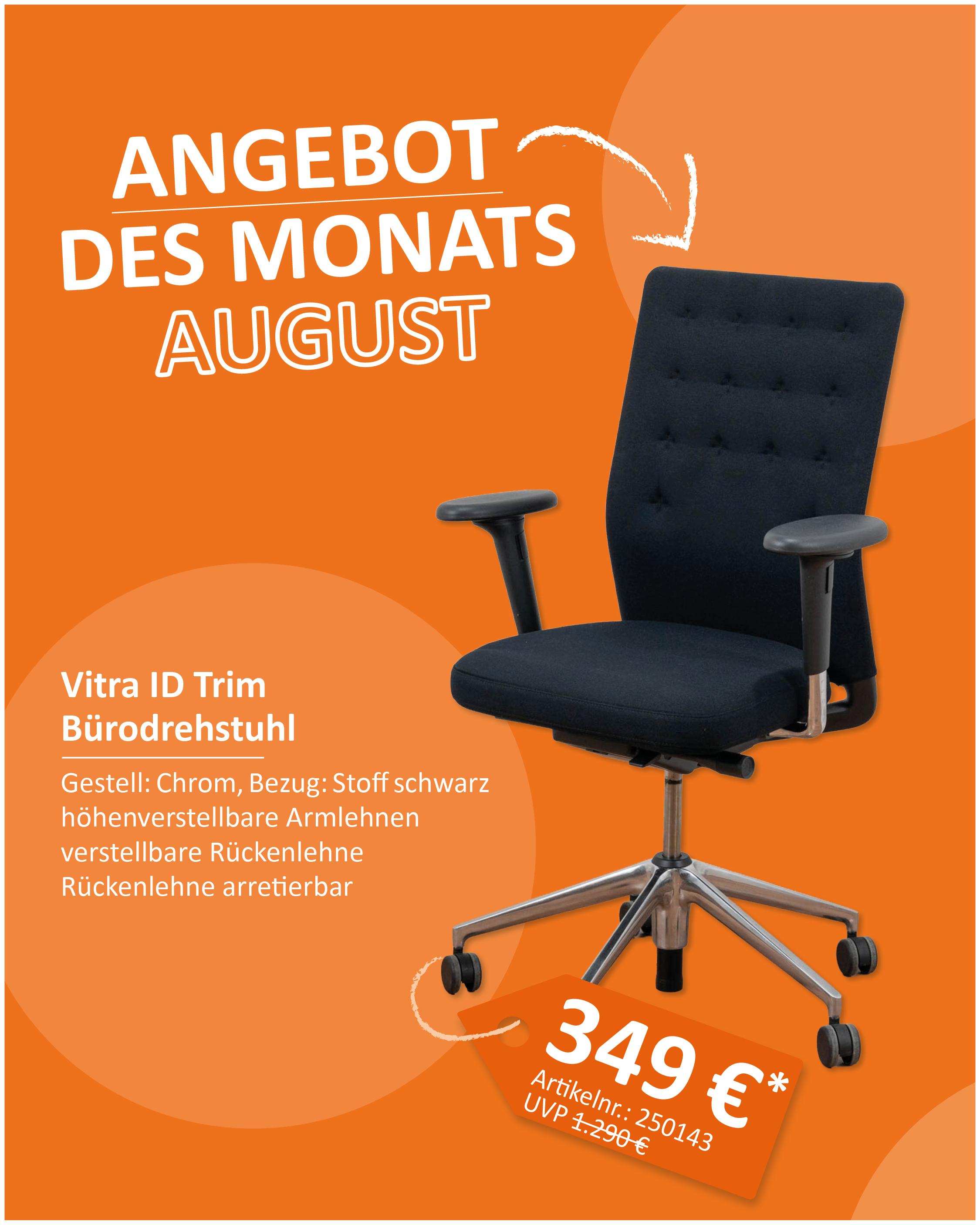 ANGEBOT DES MONATS Vitra "HAL Stool" Barhocker schwarz/braun - Chromgestell
