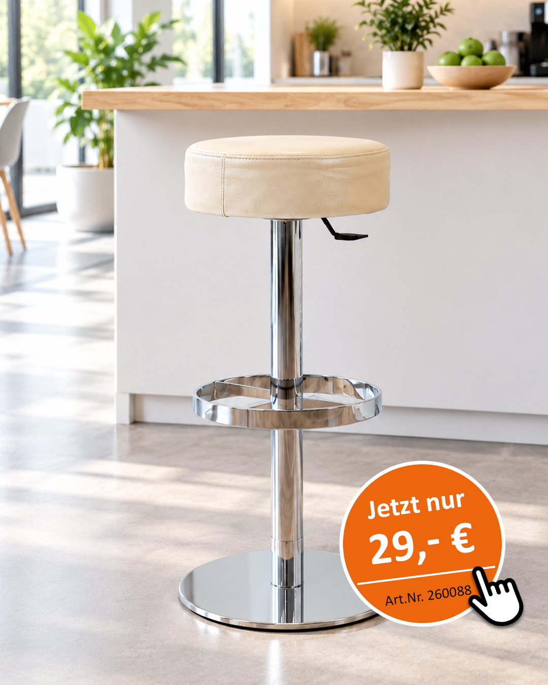 Hocker Leder creme für nur 29,- €